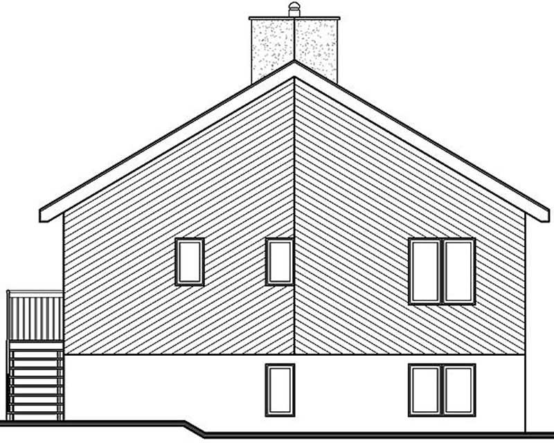 Home Plan Rear Elevation of this 3-Bedroom,1574 Sq Ft Plan -126-1520