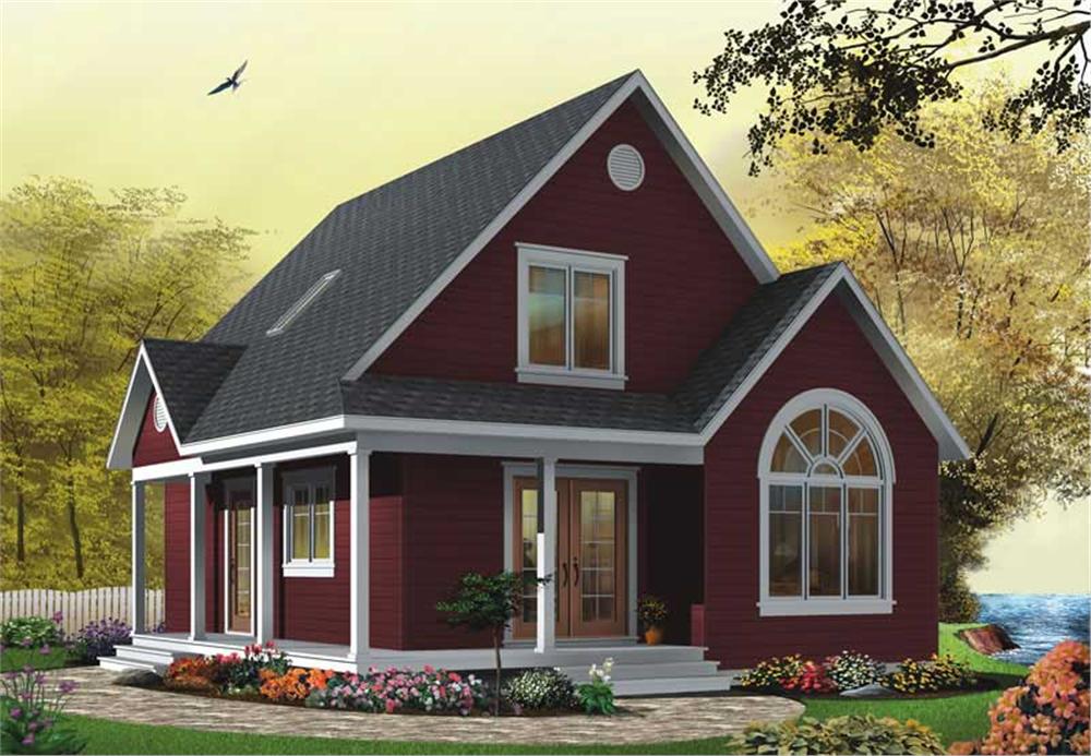 Front elevation of Lake home (ThePlanCollection: House Plan #126-1546)
