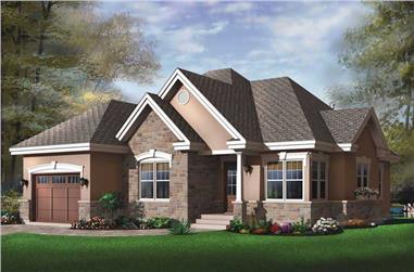 2-Bedroom, 1355 Sq Ft Contemporary House Plan - 126-1548 - Front Exterior
