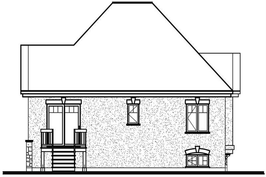 Home Plan Rear Elevation of this 2-Bedroom,1113 Sq Ft Plan -126-1553