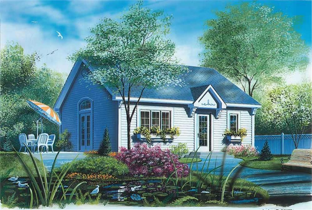 Front elevation of Lake home (ThePlanCollection: House Plan #126-1554)