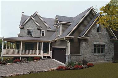 4-Bedroom, 3830 Sq Ft Contemporary Home Plan - 126-1567 - Main Exterior