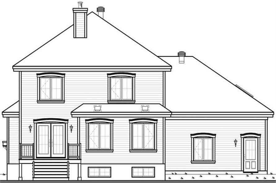 Home Plan Rear Elevation of this 3-Bedroom,2090 Sq Ft Plan -126-1568