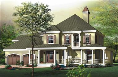 3-Bedroom, 2206 Sq Ft Country Home Plan - 126-1570 - Main Exterior