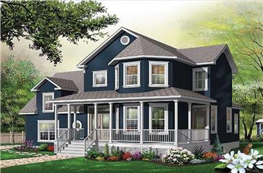 3-Bedroom, 2391 Sq Ft Country Home Plan - 126-1572 - Main Exterior