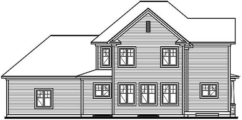 Home Plan Rear Elevation of this 4-Bedroom,2577 Sq Ft Plan -126-1573