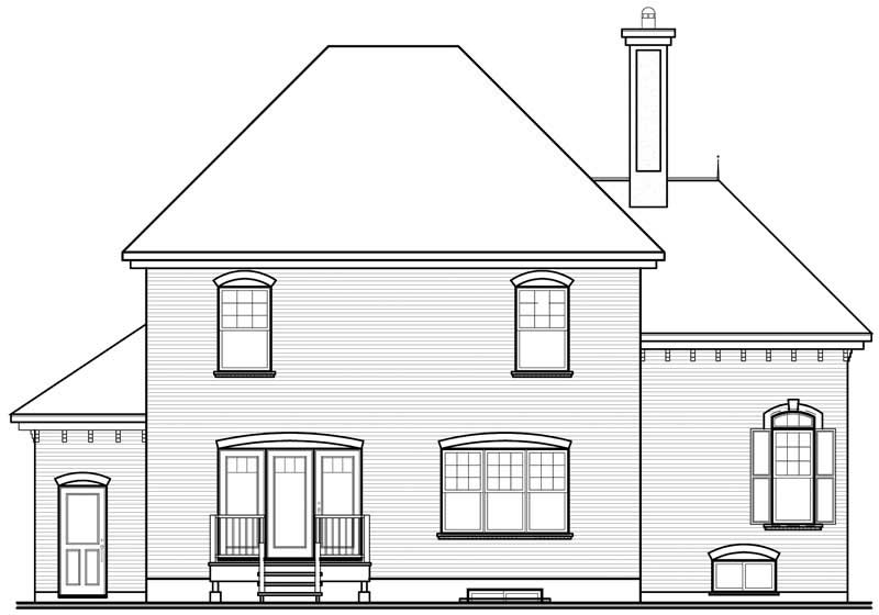 Home Plan Rear Elevation of this 3-Bedroom,1972 Sq Ft Plan -126-1580