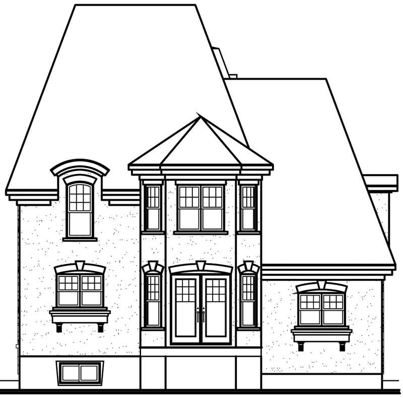 Home Plan Rear Elevation of this 3-Bedroom,2281 Sq Ft Plan -126-1581