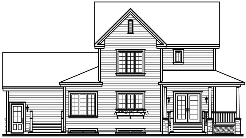 Home Plan Rear Elevation of this 3-Bedroom,2245 Sq Ft Plan -126-1583