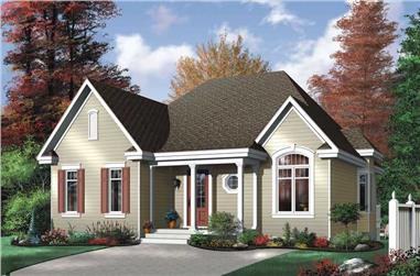 2-Bedroom, 1102 Sq Ft Bungalow House Plan - 126-1591 - Front Exterior