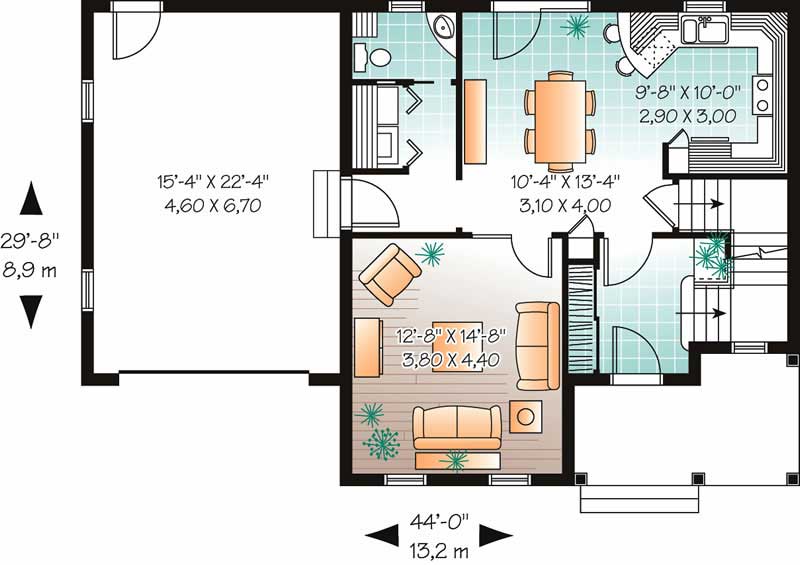 Floor Plan First Story of Contemporary Plan #126-1596