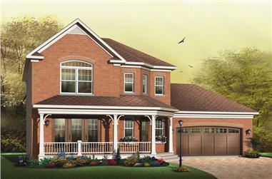 3-Bedroom, 1674 Sq Ft Country Home Plan - 126-1598 - Main Exterior