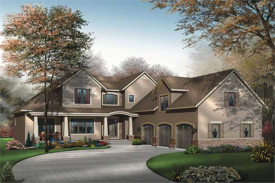 4-Bedroom, 3136 Sq Ft Contemporary House Plan - 126-1608 - Front Exterior