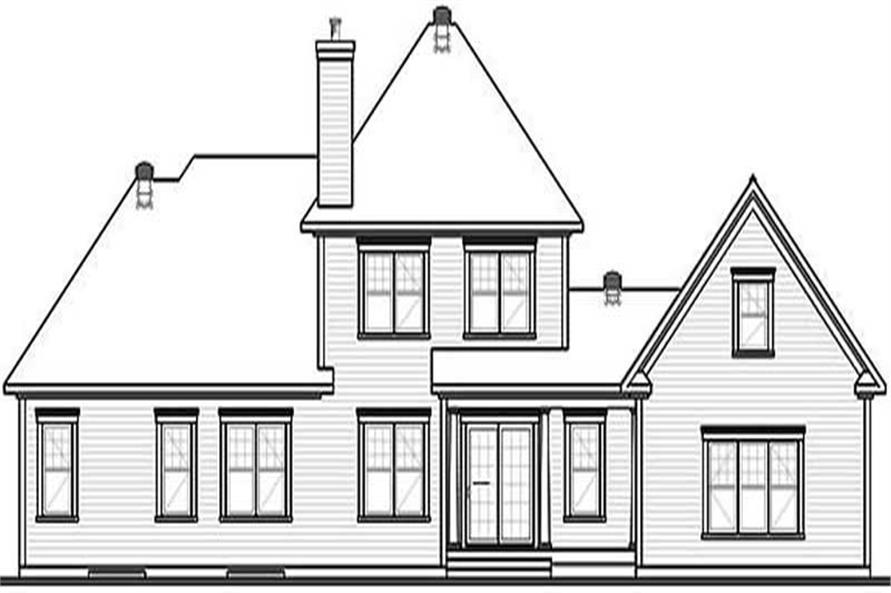 Home Plan Rear Elevation of this 3-Bedroom,2549 Sq Ft Plan -126-1626