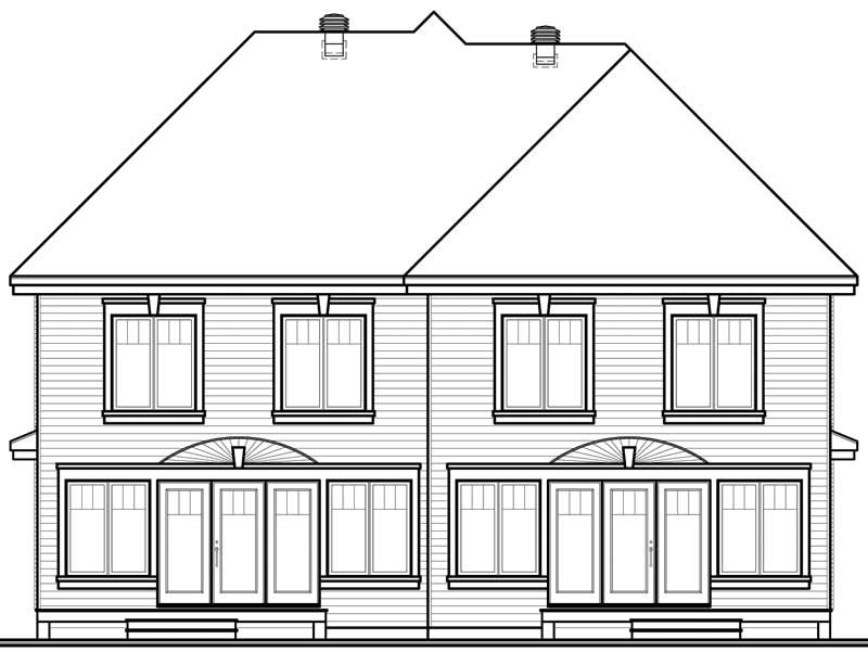 Home Plan Rear Elevation of this 3-Bedroom,3188 Sq Ft Plan -126-1638