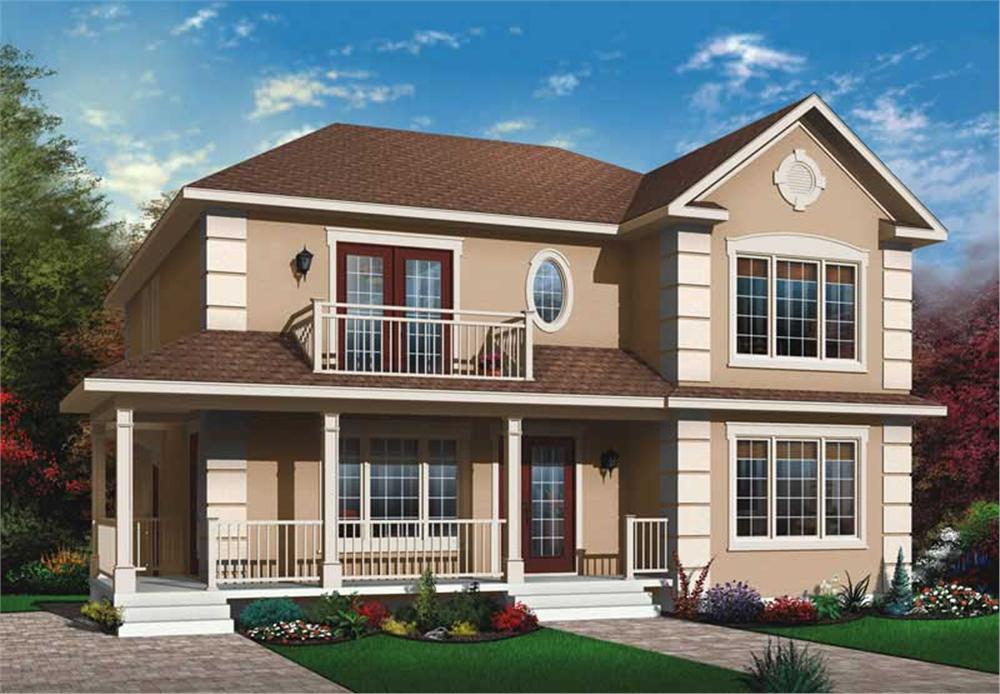 Front elevation of Multi-Unit home (ThePlanCollection: House Plan #126-1639)