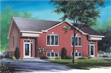 3-Bedroom, 2504 Sq Ft Multi-Unit House Plan - 126-1654 - Front Exterior