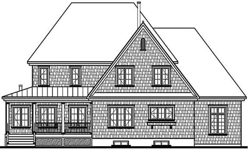 Home Plan Rear Elevation of this 3-Bedroom,3805 Sq Ft Plan -126-1659