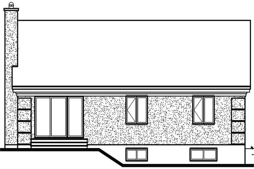 Home Plan Rear Elevation of this 3-Bedroom,1426 Sq Ft Plan -126-1681