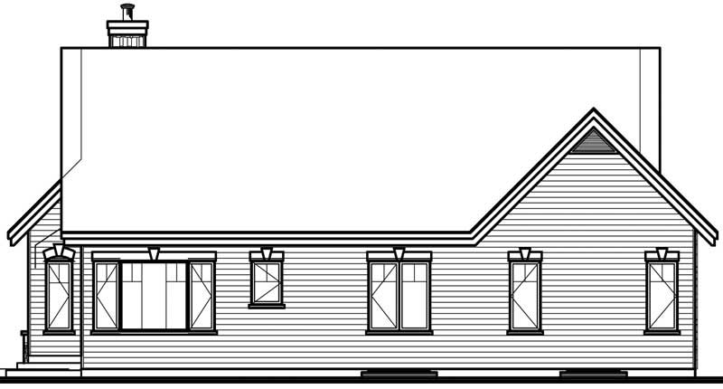 Home Plan Rear Elevation of this 2-Bedroom,1548 Sq Ft Plan -126-1684