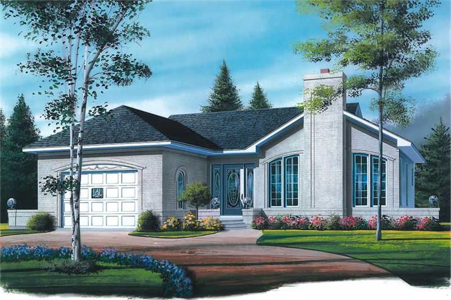 2-Bedroom, 1080 Sq Ft Bungalow House Plan - 126-1695 - Front Exterior