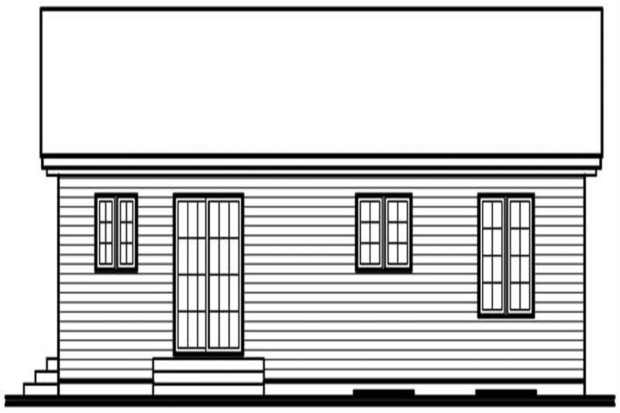Home Plan Rear Elevation of this 2-Bedroom,1064 Sq Ft Plan -126-1706