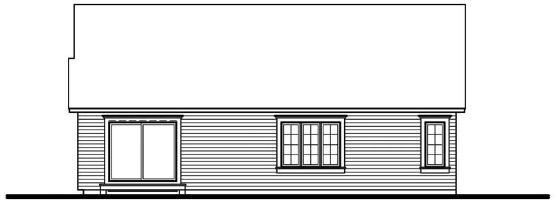 Home Plan Rear Elevation of this 2-Bedroom,1386 Sq Ft Plan -126-1710