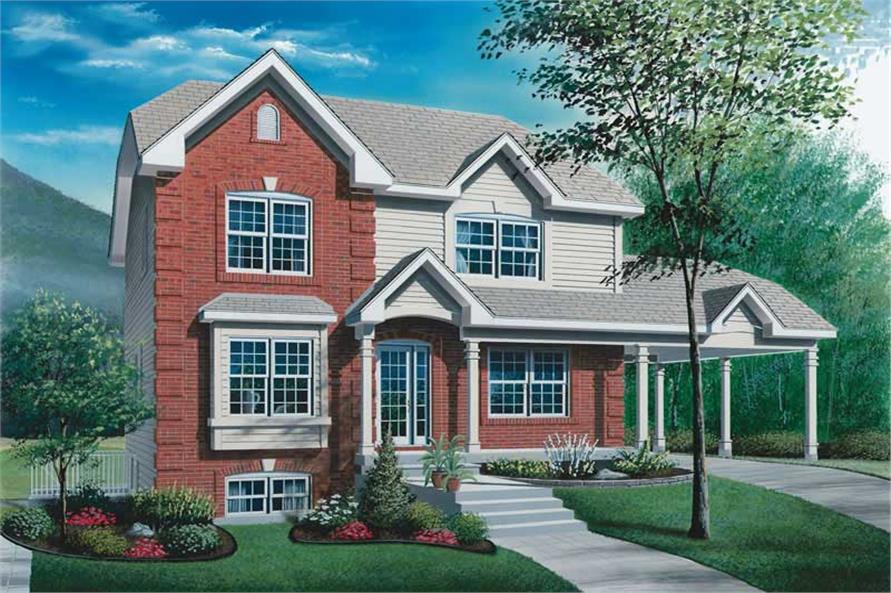 1, 2 and 3 Bedroom Multi-Unit Plan - 126-1729 - Front Exterior
