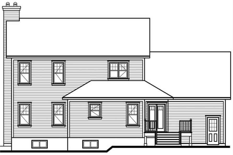 Home Plan Rear Elevation of this 3-Bedroom,2329 Sq Ft Plan -126-1769