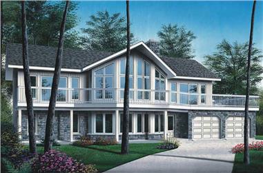 4-Bedroom, 3104 Sq Ft Contemporary House Plan - 126-1784 - Front Exterior