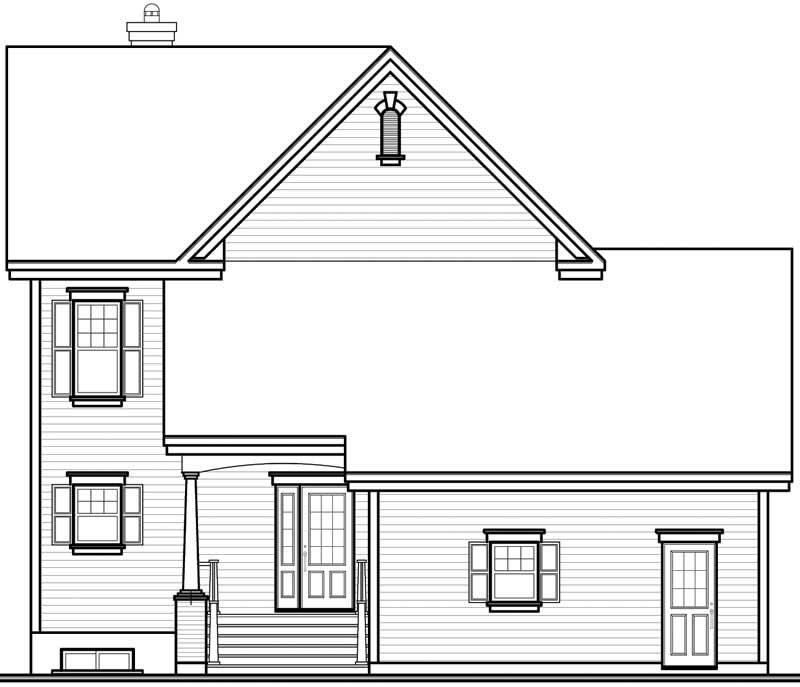 Home Plan Rear Elevation of this 3-Bedroom,2008 Sq Ft Plan -126-1789