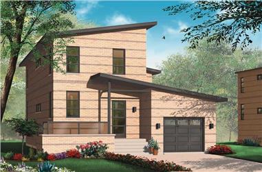 2-Bedroom, 1784 Sq Ft Contemporary Home Plan - 126-1796 - Main Exterior