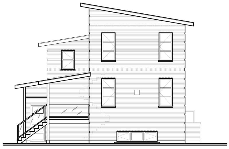 Home Plan Rear Elevation of this 2-Bedroom,1784 Sq Ft Plan -126-1796