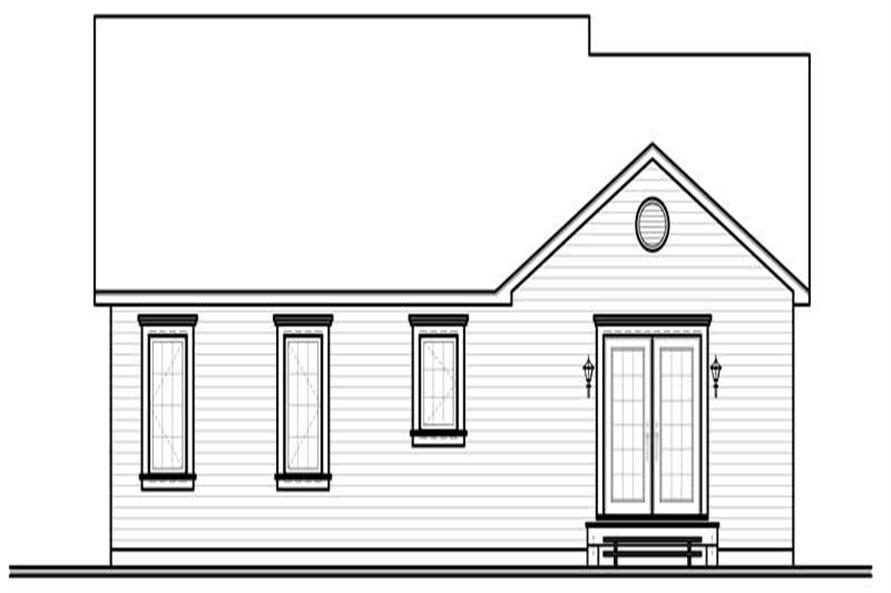 Home Plan Rear Elevation of this 2-Bedroom,1185 Sq Ft Plan -126-1804
