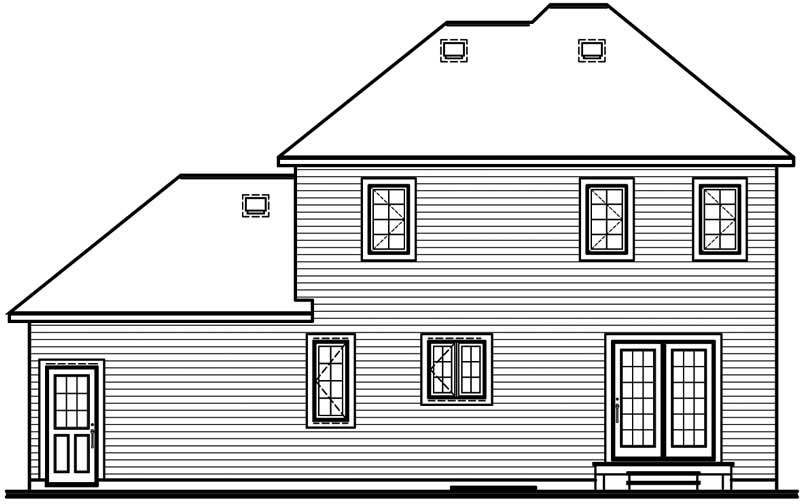 Home Plan Rear Elevation of this 3-Bedroom,1656 Sq Ft Plan -126-1810