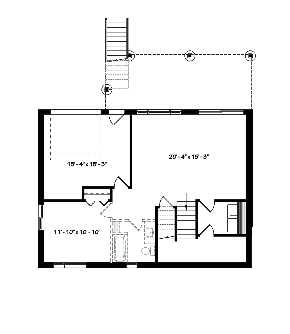 Floor Plan Basement of Cottage Plan #126-1835