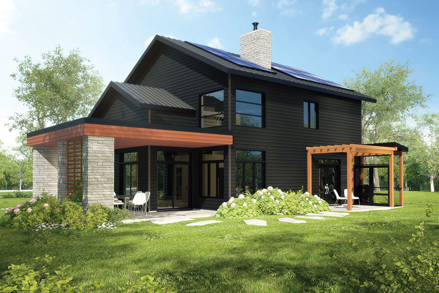 Rear View of this 3-Bedroom, 1944 Sq Ft Plan - 126-1838