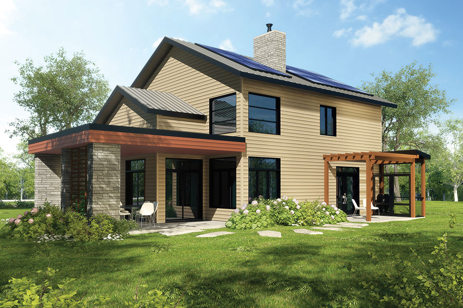 Rear View of this 3-Bedroom, 1944 Sq Ft Plan - 126-1838