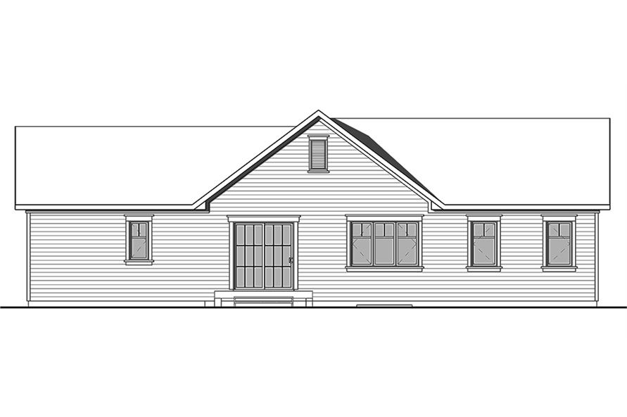 Home Plan Rear Elevation of this 2-Bedroom,1443 Sq Ft Plan -126-1843