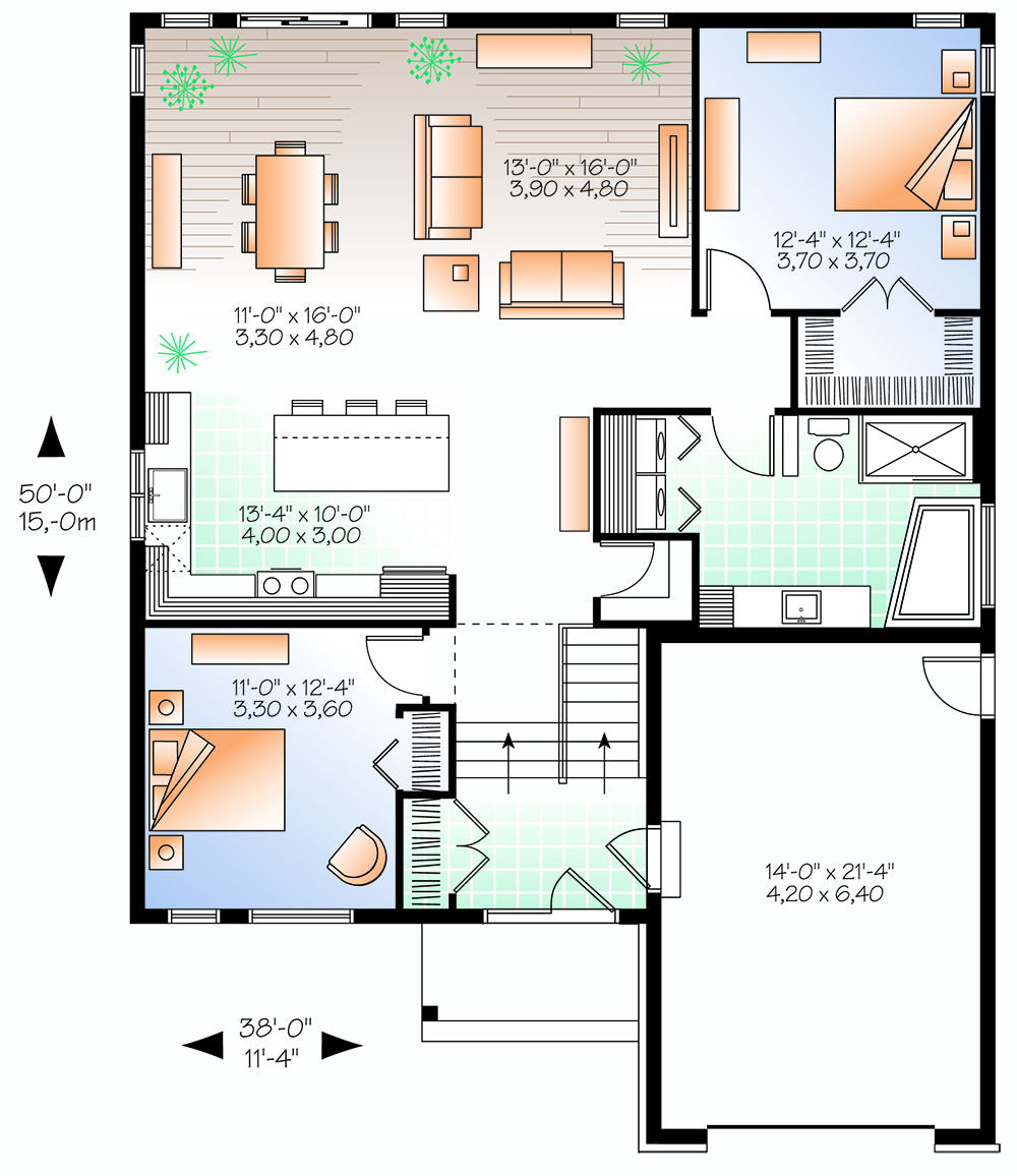 Floor Plan First Story of Transitional Plan #126-1846