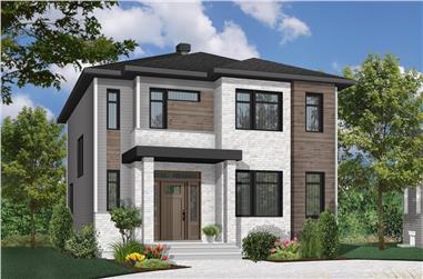 3-Bedroom, 1730 Sq Ft Contemporary House Plan - 126-1848 - Front Exterior