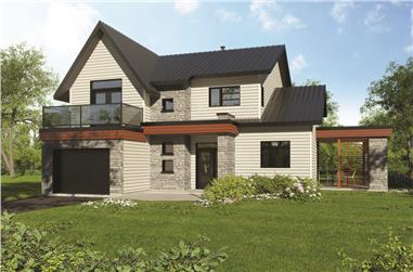 4-Bedroom, 1944 Sq Ft Contemporary Home Plan - 126-1849 - Main Exterior