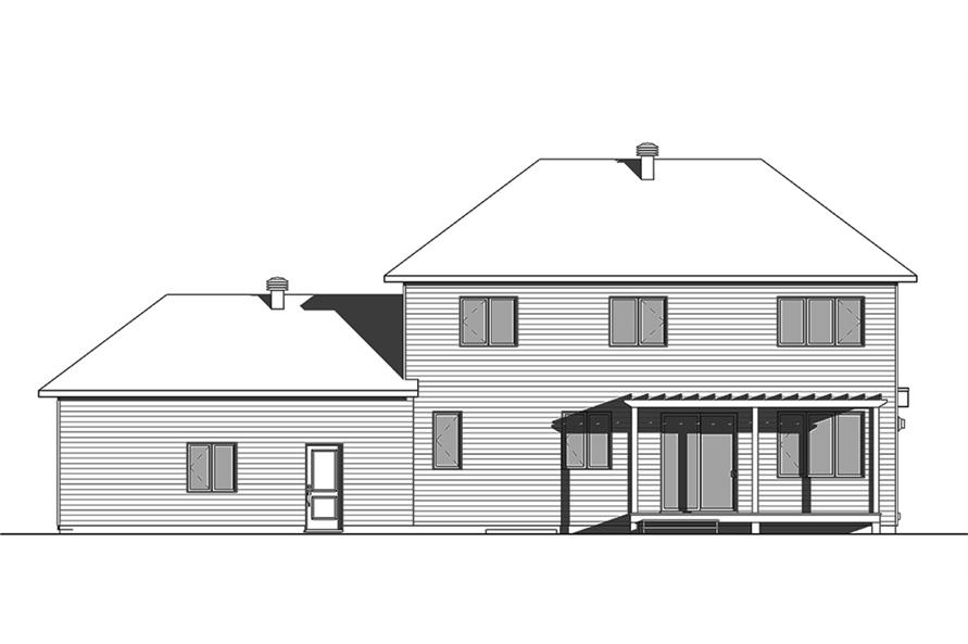 Home Plan Rear Elevation of this 3-Bedroom,2164 Sq Ft Plan -126-1850