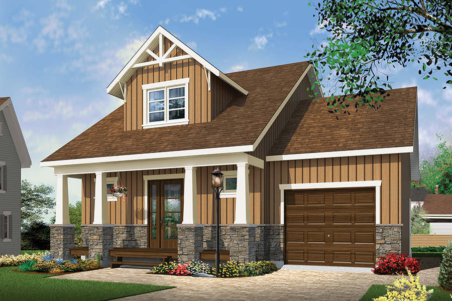 2 Bedrm 900 Sq Ft Craftsman  House  Plan  126 1852