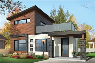2-Bedroom, 924 Sq Ft Contemporary House Plan - 126-1853 - Front Exterior