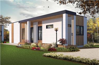 2-Bedroom, 631 Sq Ft Modern House Plan - 126-1854 - Front Exterior