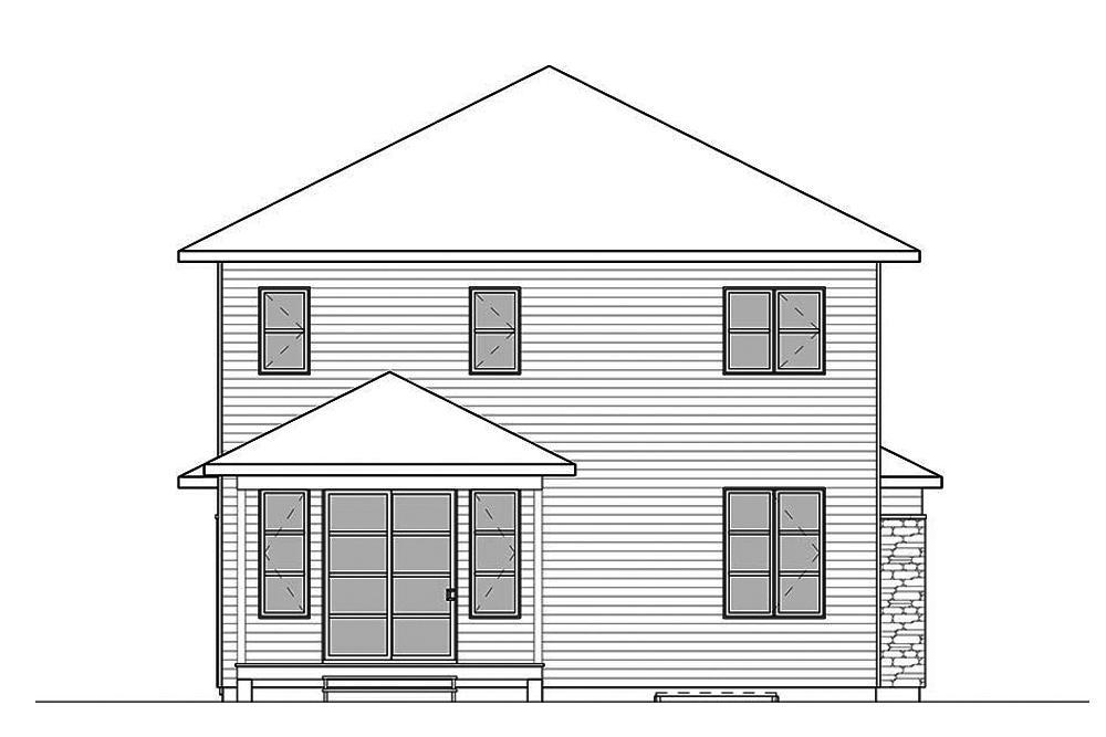 Home Plan Rear Elevation of this 3-Bedroom,2288 Sq Ft Plan -126-1857