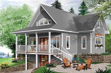 4-Bedroom, 2105 Sq Ft Cottage Home Plan - 126-1858 - Main Exterior