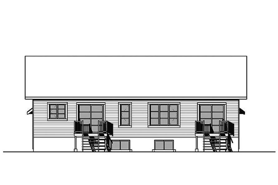Home Plan Rear Elevation of this 6-Bedroom,3400 Sq Ft Plan -126-1860
