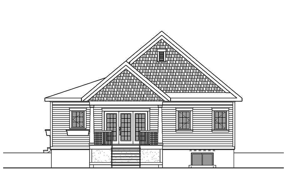 Home Plan Rear Elevation of this 3-Bedroom,1847 Sq Ft Plan -126-1862